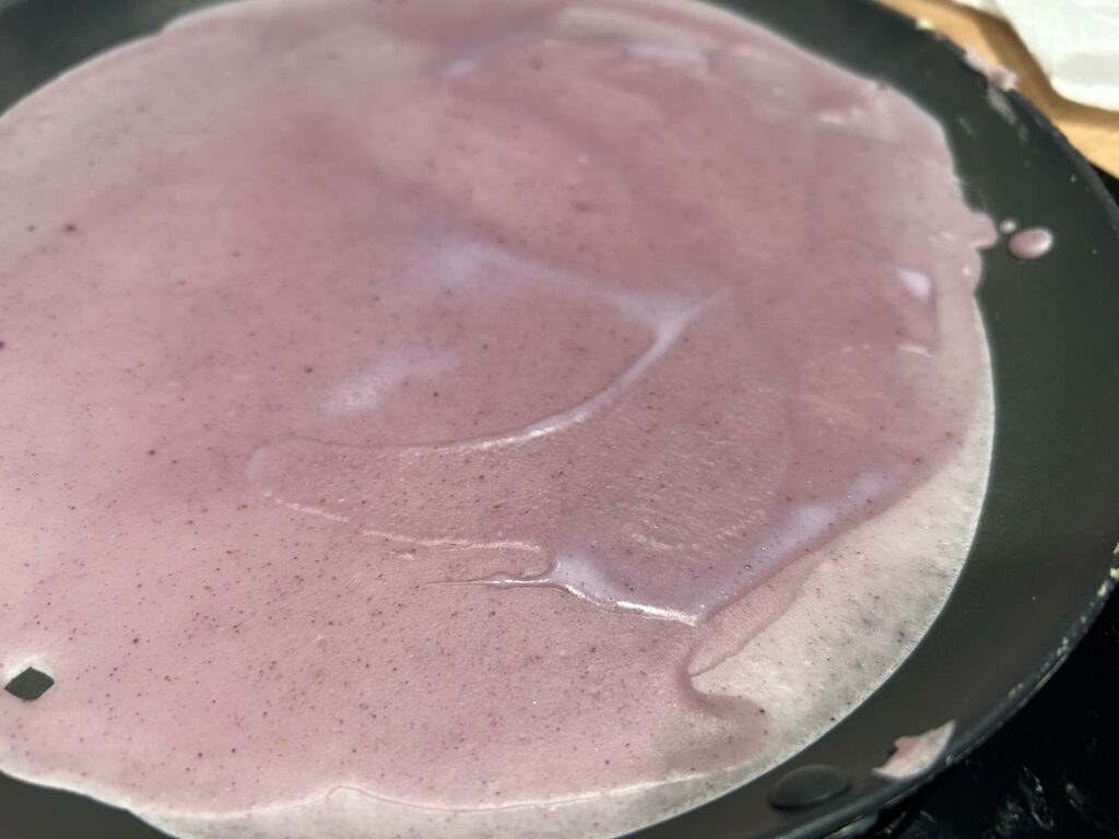Crêpe ubé cuisson